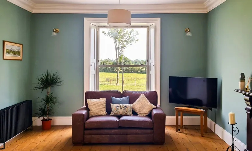 Roseview sash windows: Living room with a tall sash window